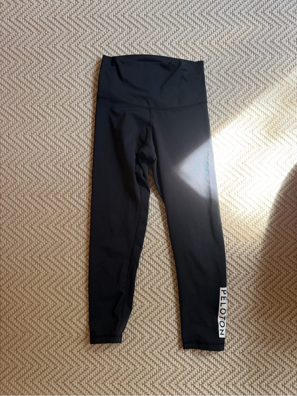 DYI Black High-Rise Leggings with White Side Peloton Panel